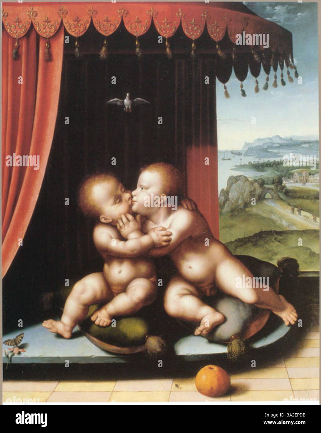 This 16th-century painting by Joos van Cleve depicts the Christ Child ...