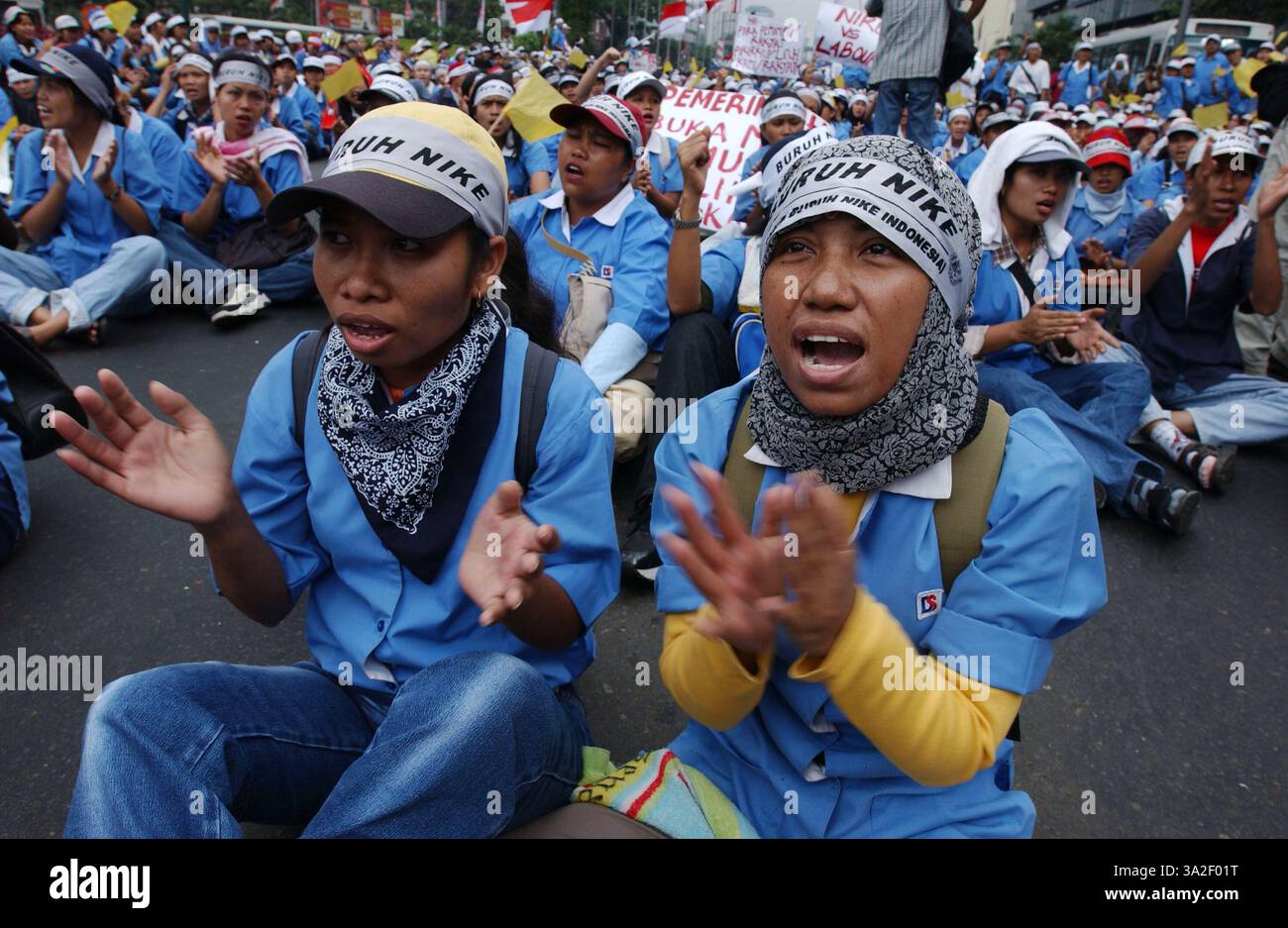 Aug 20, 2002; Jakarta, Java, Indonesia; Thousands of Nike shoe factory ...