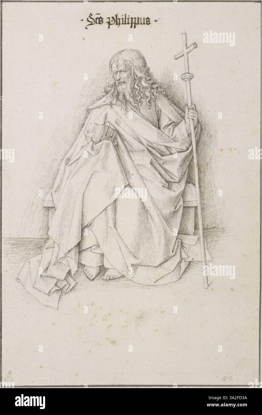 Saint Attributes This reproduction of Jan van Eyck’s depiction of Apostle Philip ...