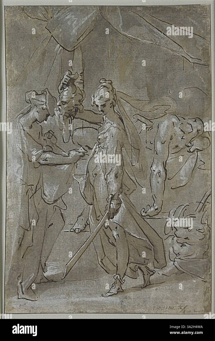 Judith Scene Bartholomeus Spranger’s copy after the biblical scene of Judith ...