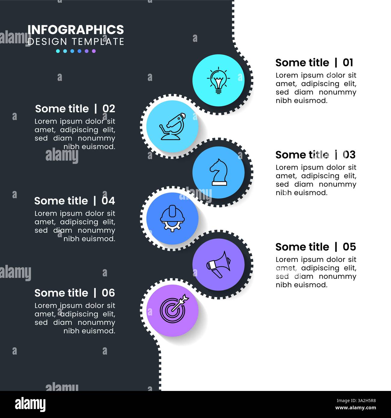 Vertical timeline infographic six steps hi-res stock photography and ...