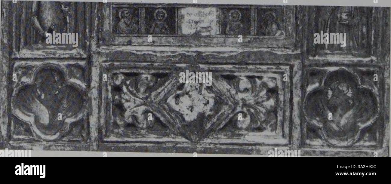 This piece by Tomaso da Modena illustrates sacred figures with detailed ...
