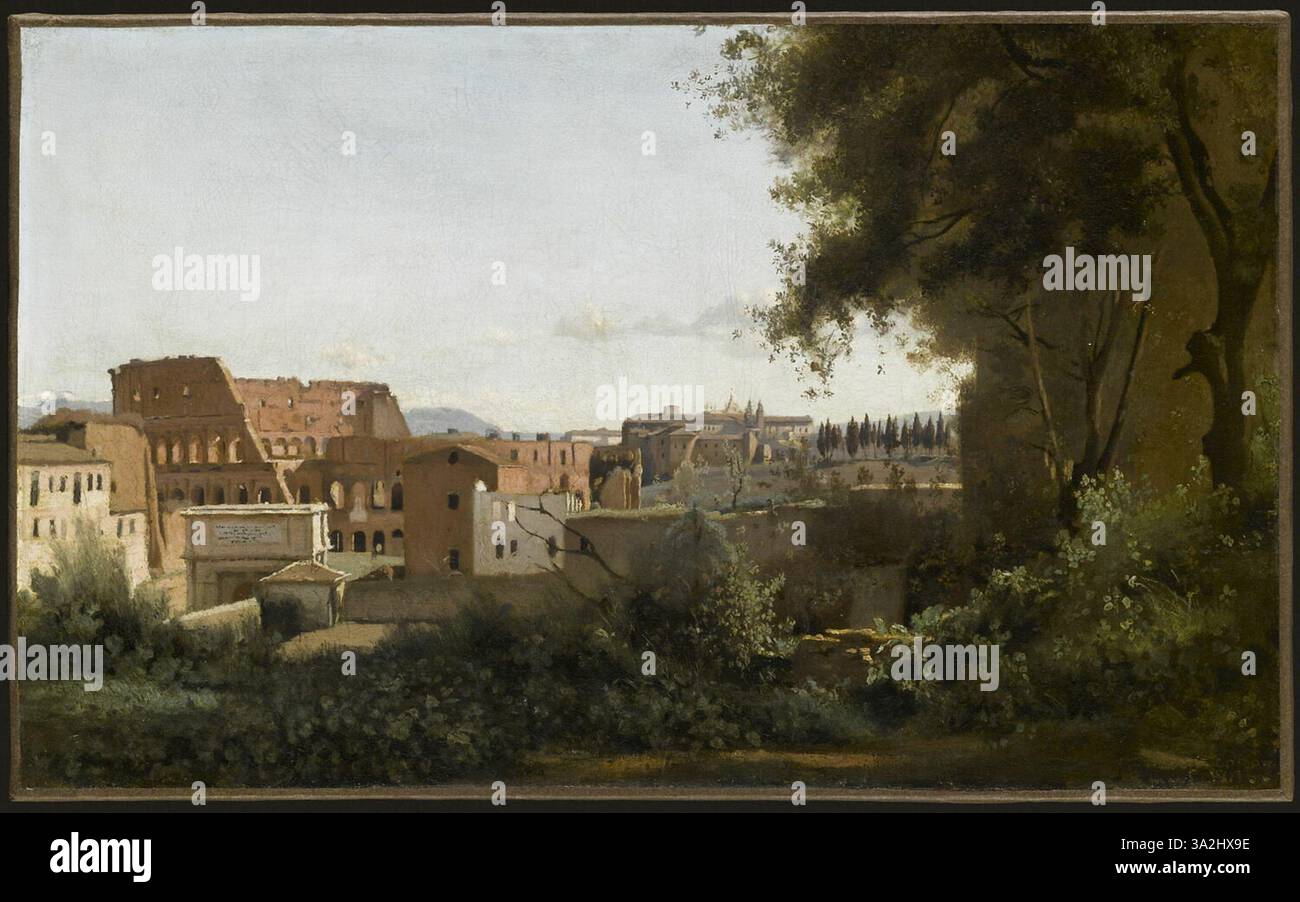 'Le Colisée vu des jardins Farnèse' shows the Colosseum from the ...
