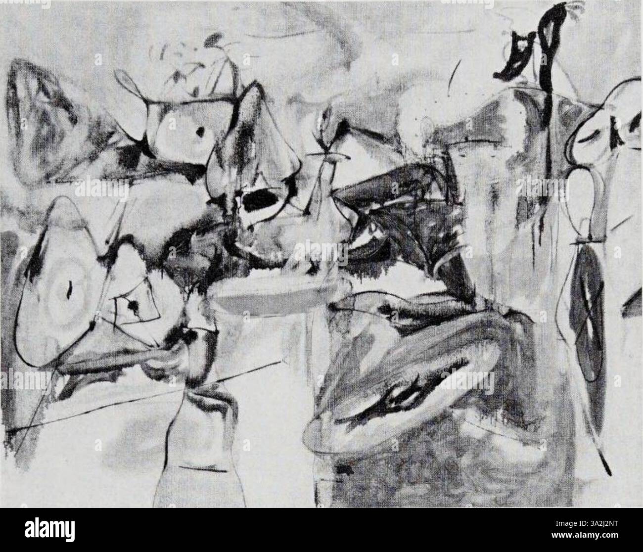 This abstract work by Arshile Gorky uses dynamic, organic shapes and ...