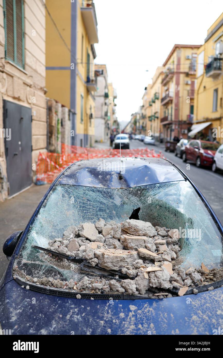 Naples 13032025 the day after the earthquake of 4.4 where in the Bagnoli district it caused