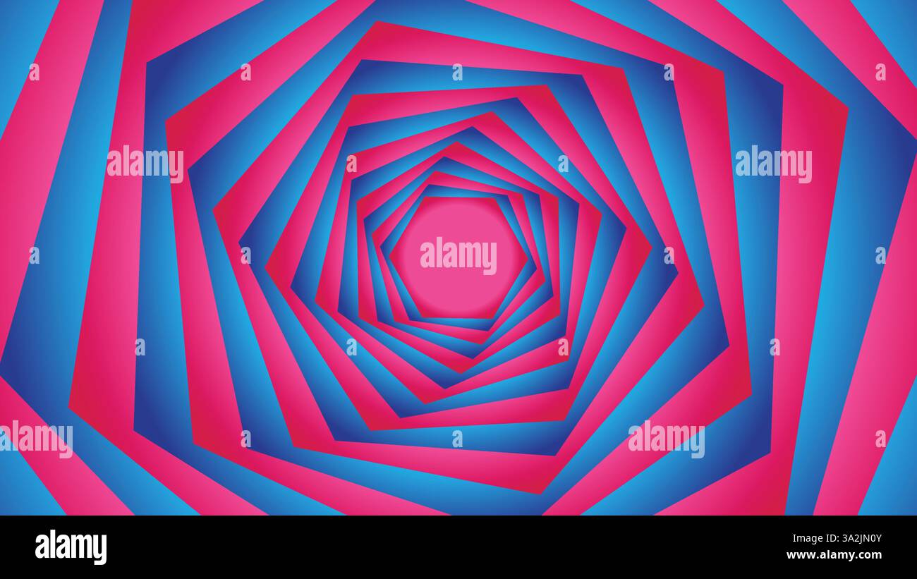 Geometric pink & blue hexagon background Stock Vector