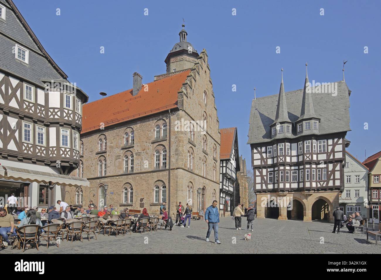 Historic Buecking House with street pub, Gothic Renaissance wine house ...
