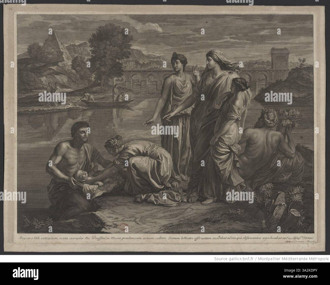 Jean Mariette’s 'Moïse sauvé des eaux' illustrates the biblical scene ...