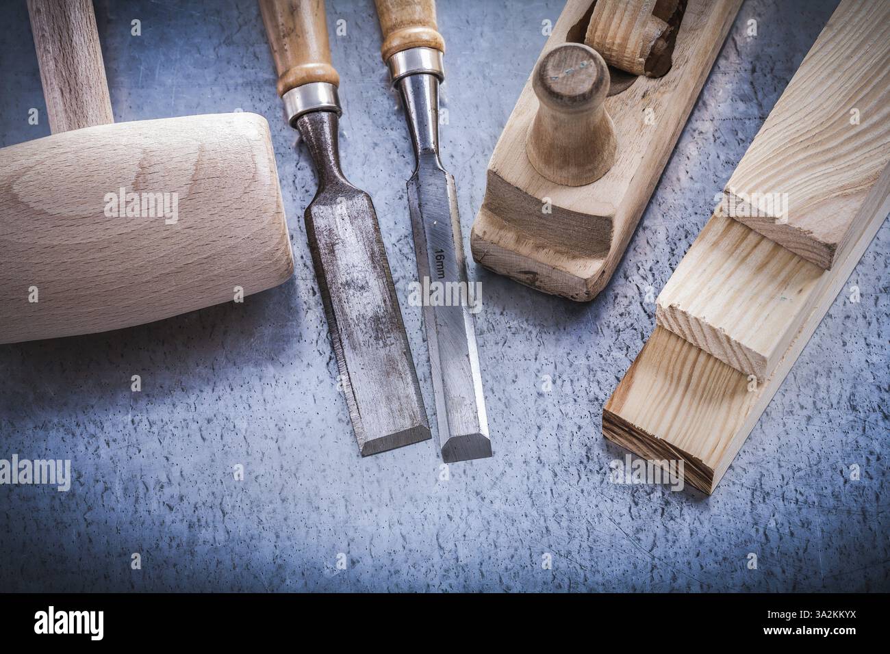 Solid Set Joiners Set of joiner's tools on metallic background construction concept Stock ...