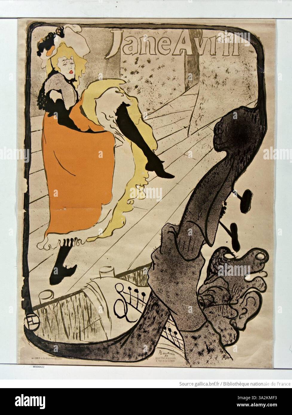 Vintage LAUTREC Jane Avril Can Can Poster Henri de Toulouse