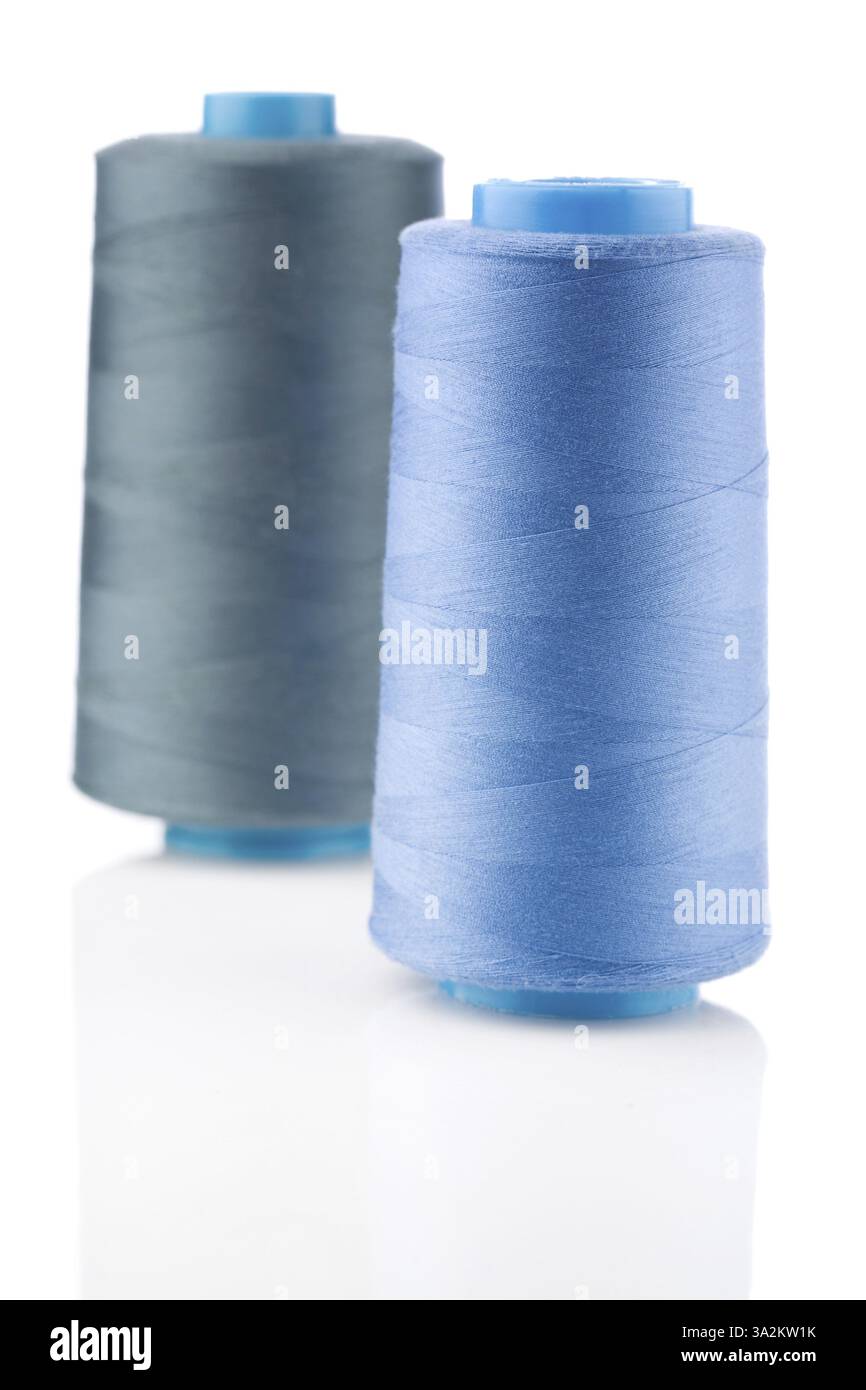Two bobbin with thread Stock Photo