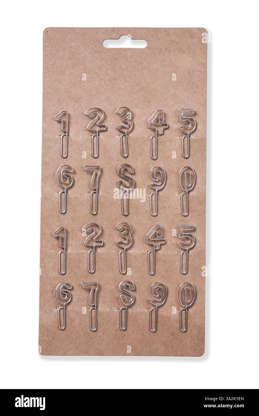 Set of paperclips isolated Stock Photo