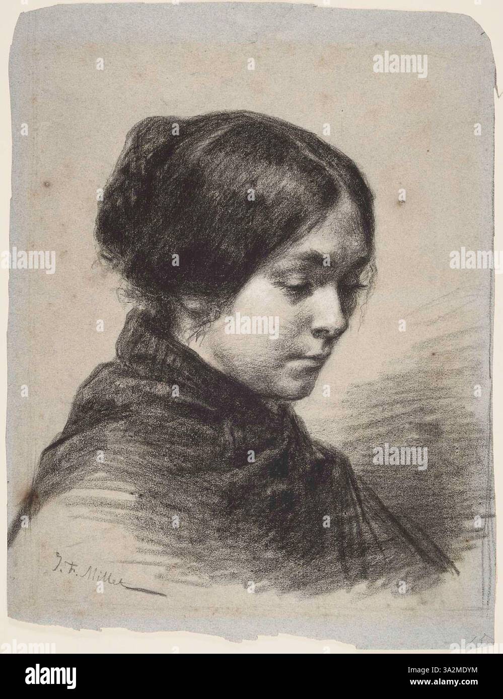 Millet Portrait Jean-François Millet’s portrait of his wife, Catherine Lemaire ...