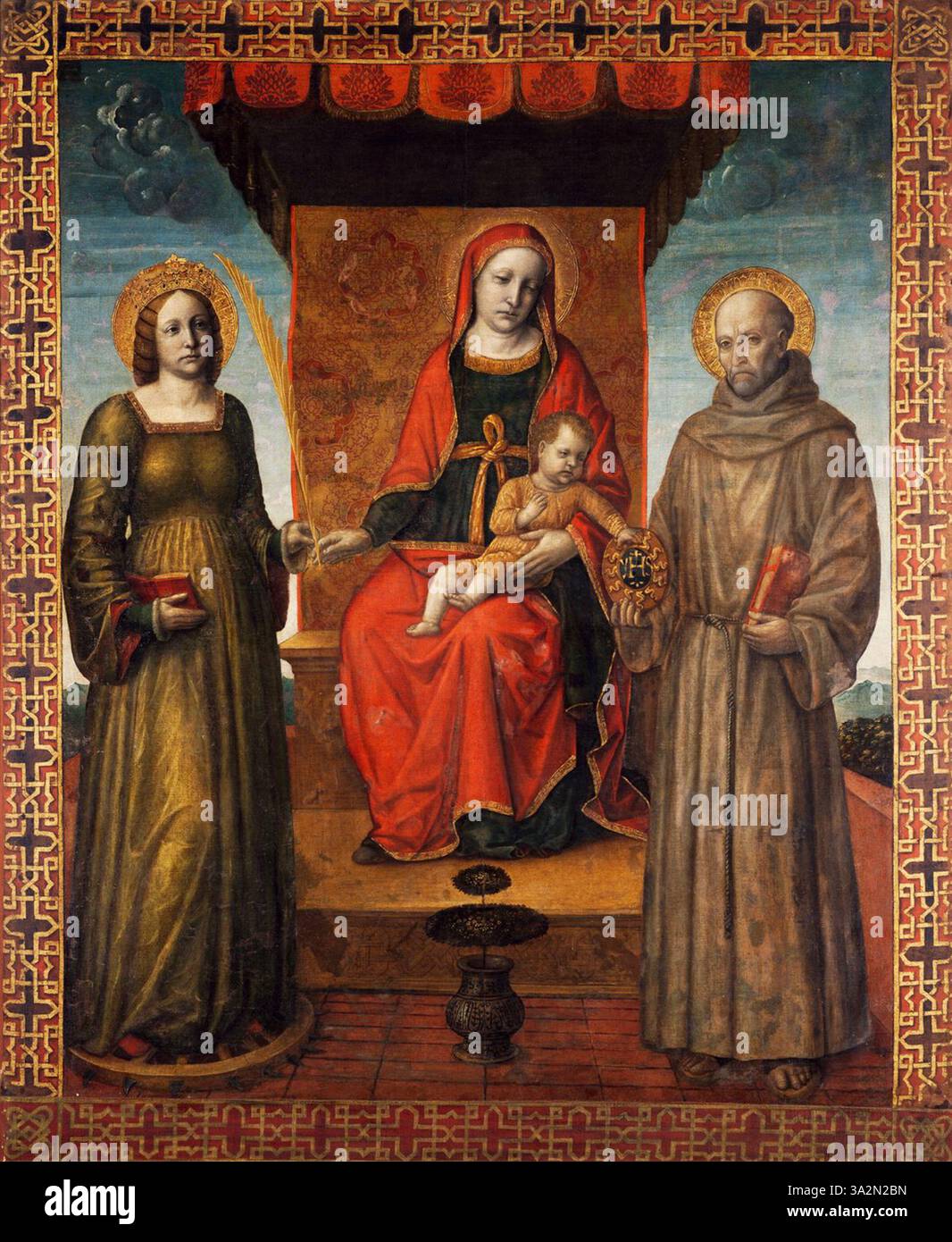 The Enthroned Madonna and Child with Saints Bernardino and Catherine of ...