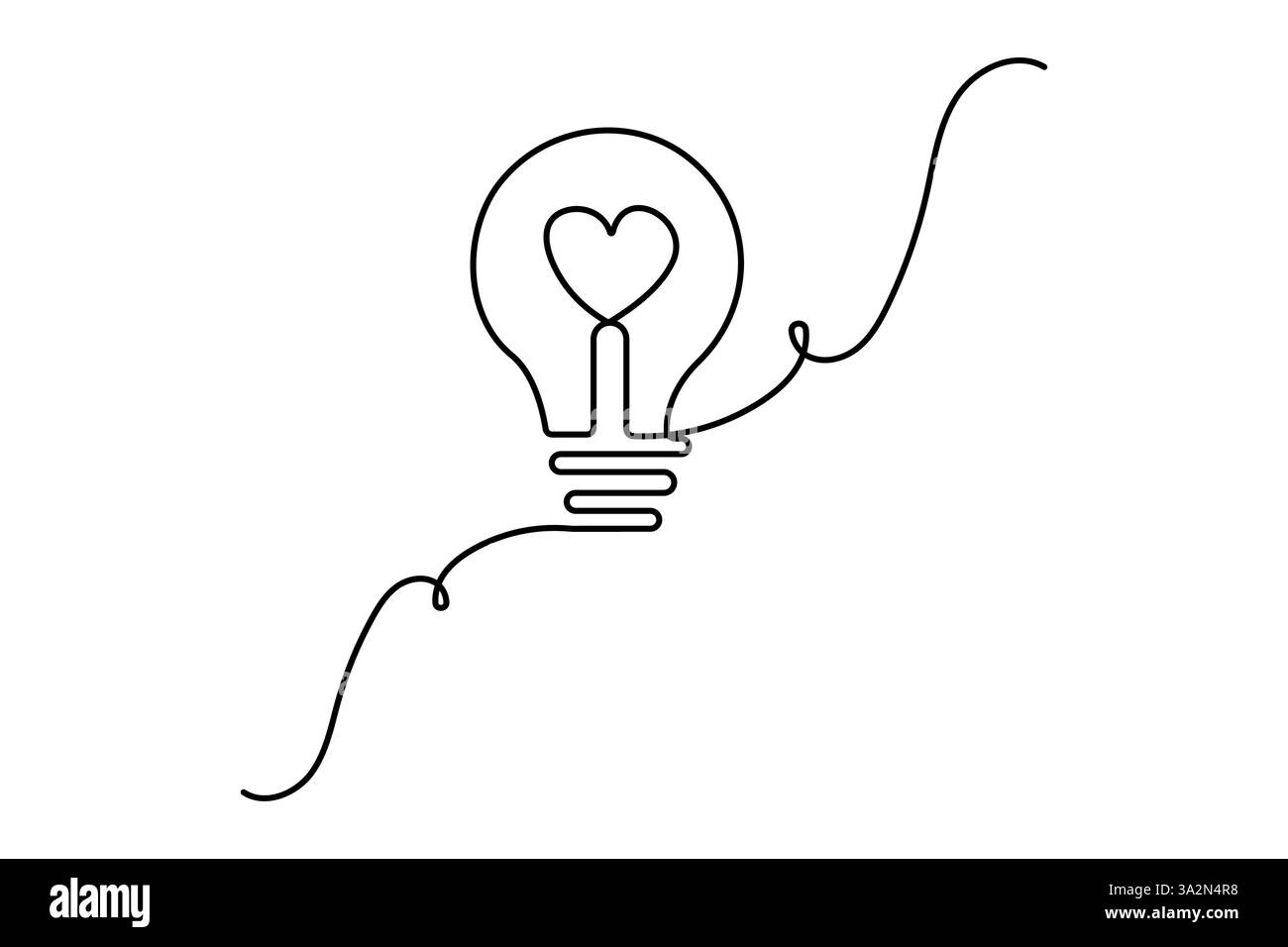 Light bulb continuous one line drawing of isolated outline vector ...