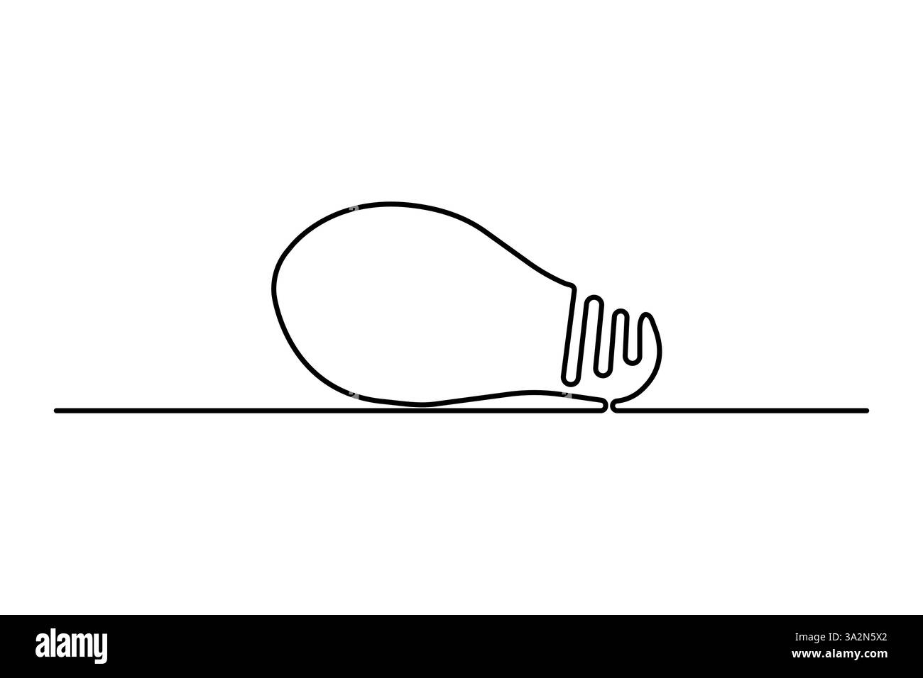 Light bulb continuous one line drawing of isolated outline vector ...