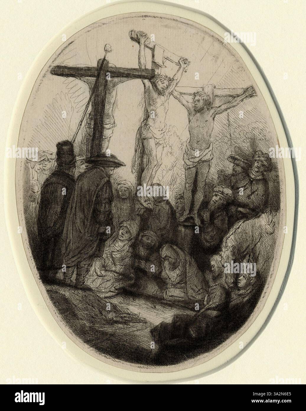 This etching by Rembrandt features his characteristic skill in creating ...