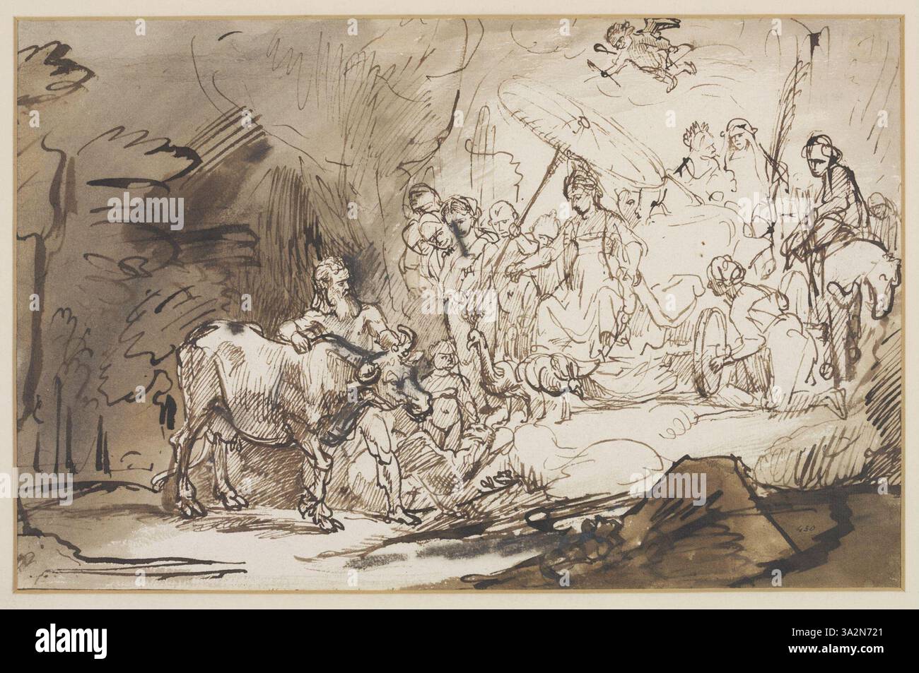 This artwork depicts the mythological story of Io, who is transformed ...