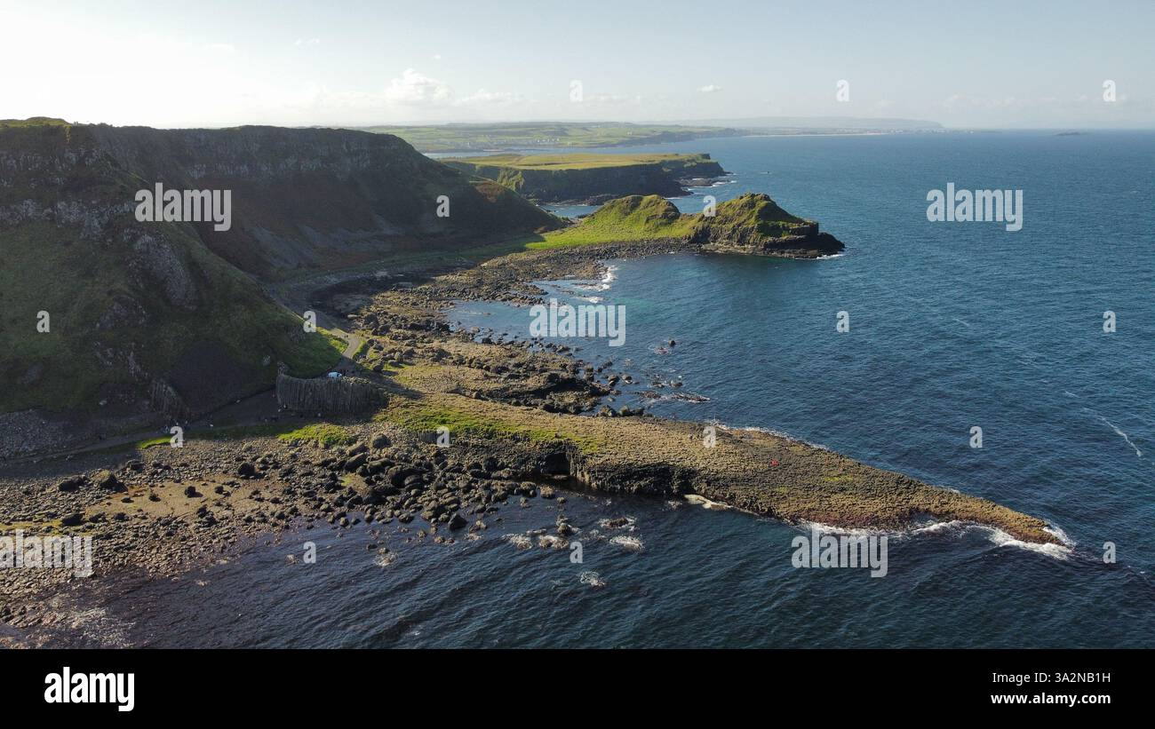 Aerial view of the Giant's Causeway in Northern Ireland Stock Photo - Alamy