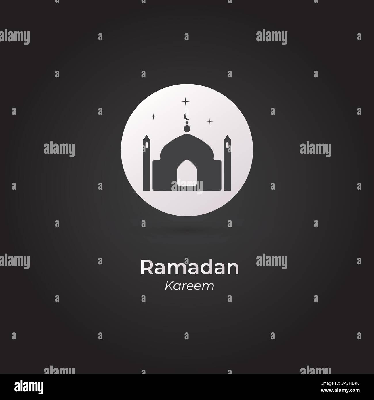 Ramadan Kareem Poster Black Design suitable for banner or social media post template Stock Vector