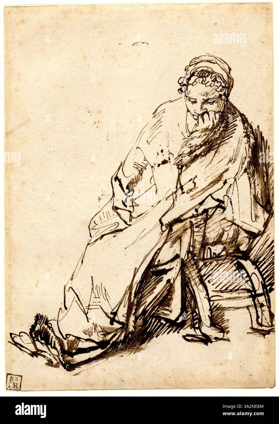 This full-length portrait features a seated woman, presenting her in a ...