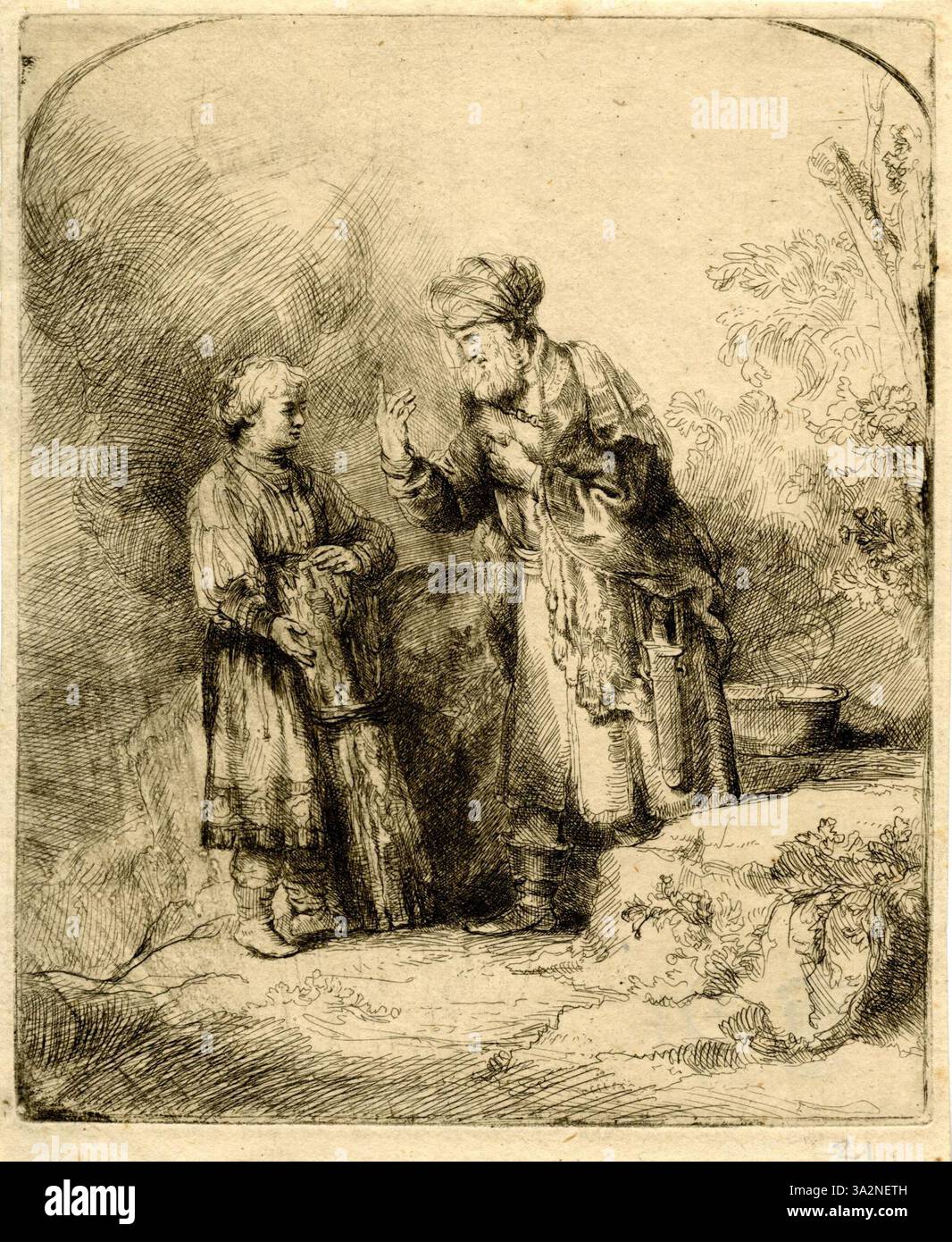 This 19th-century engraving by François Basan, based on a Rembrandt ...