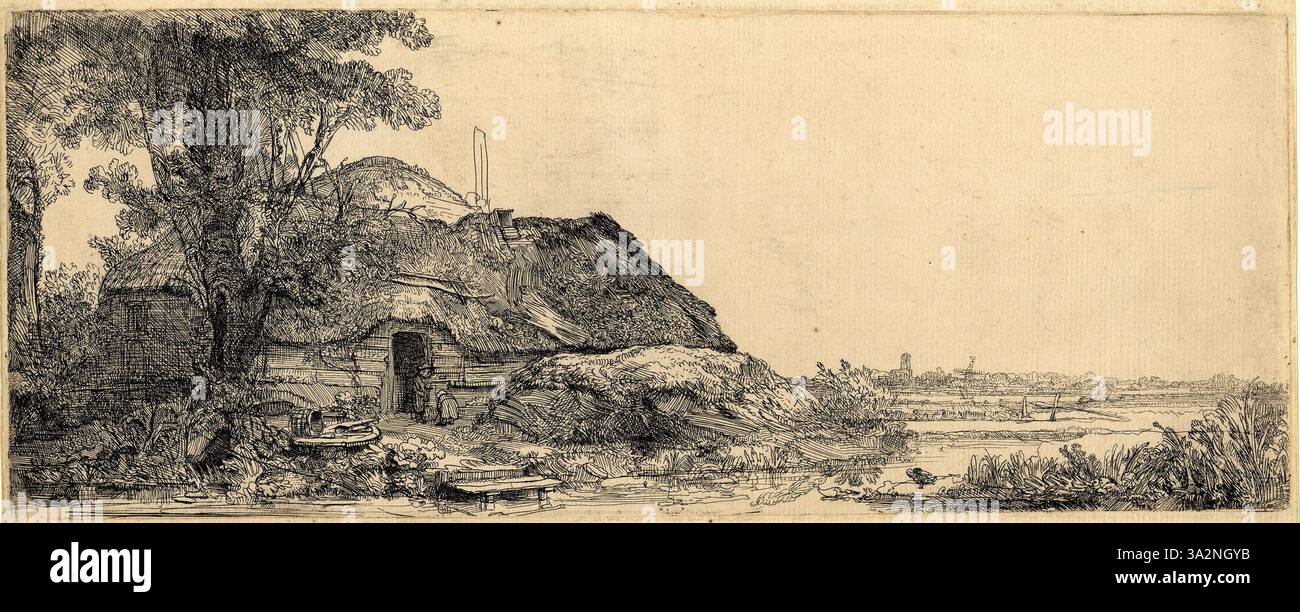 A striking example of Rembrandt’s technique, this etching features ...