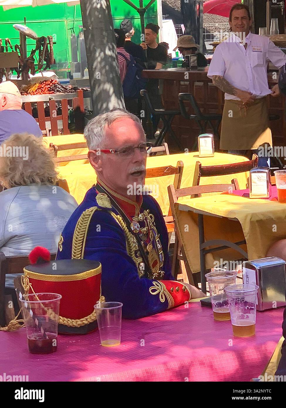 Tenerife Carnival Canary Islands Spain weather hot sunny people happy friendly drink drinking style type tourism tourists restaurant food eating out - Smartphone Captured Stock Image