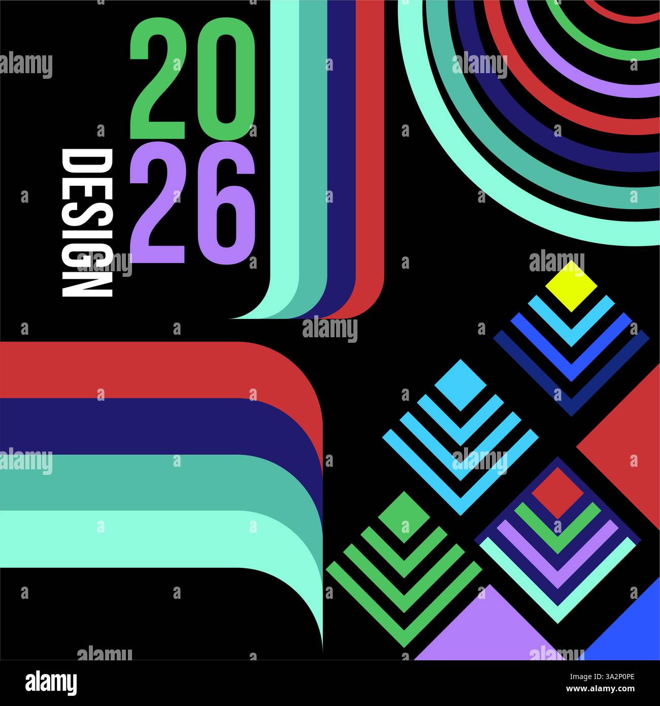 Abstract Geometric Design for 2026, trending vector banner template ...