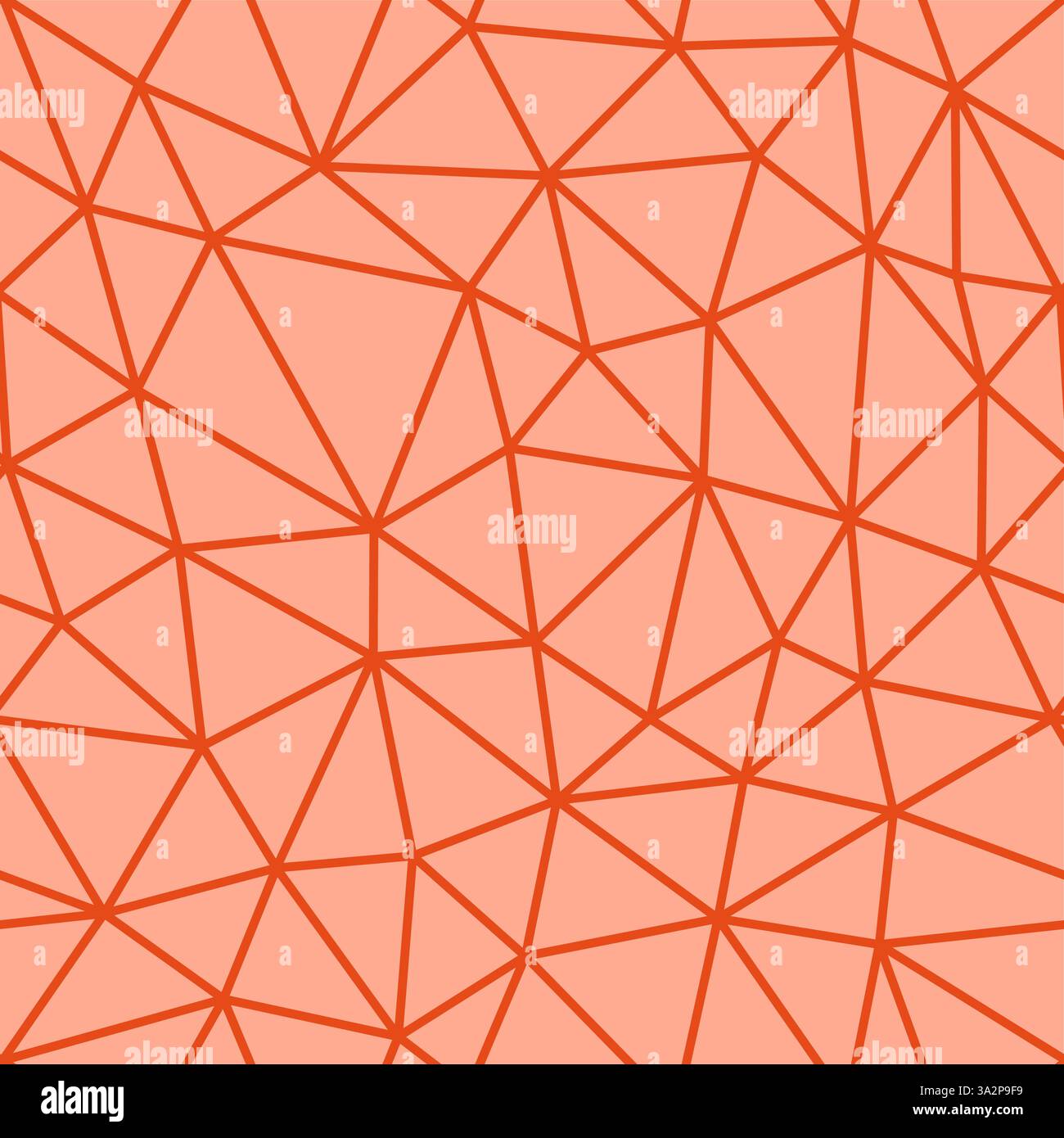 Minimal geometric background. Deep Orange color. Compact triangles size. Regular lines weight. Repeatable pattern. Stock Vector
