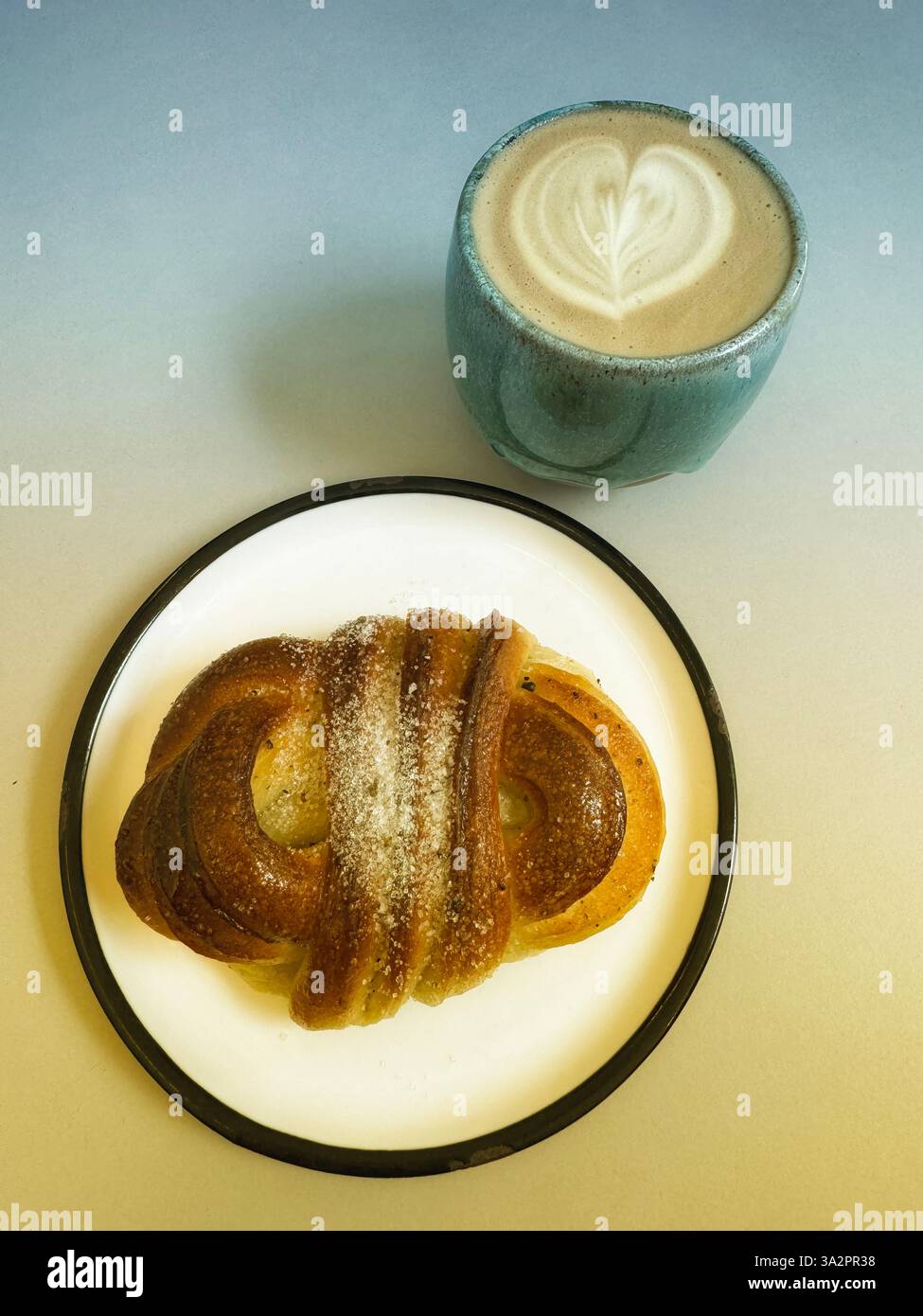 Danish pastry and coffee - Smartphone Captured Stock Image