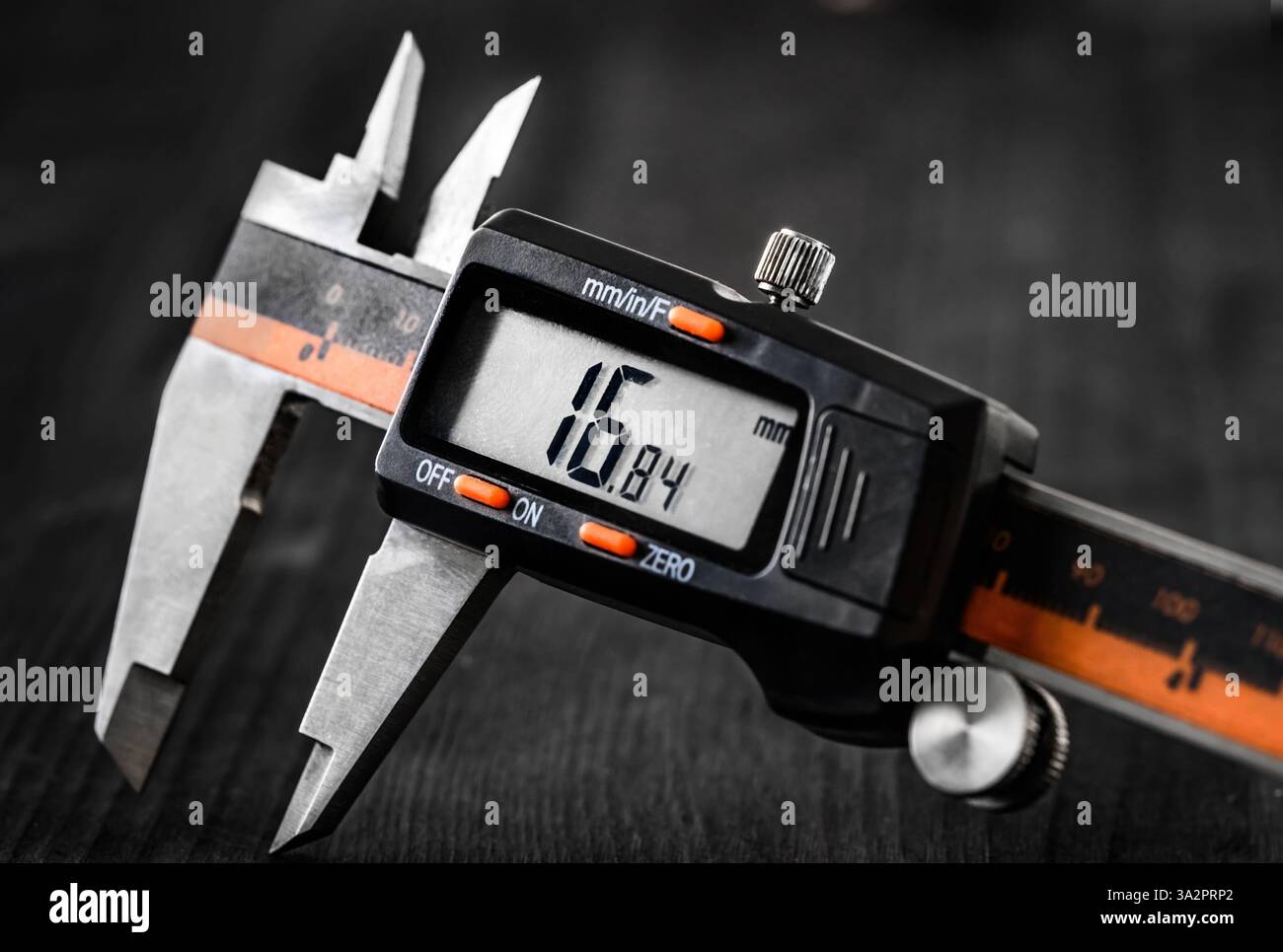 electronic Vernier caliper, close up view Stock Photo