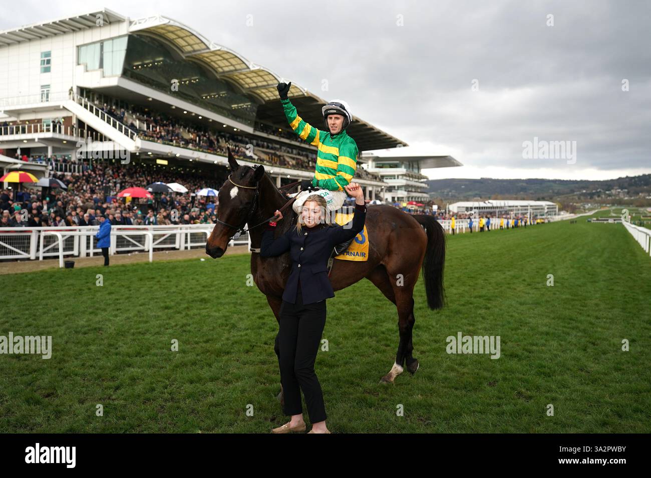 Mark Walsh aboard Fact To File after winning the Ryanair Chase with ...