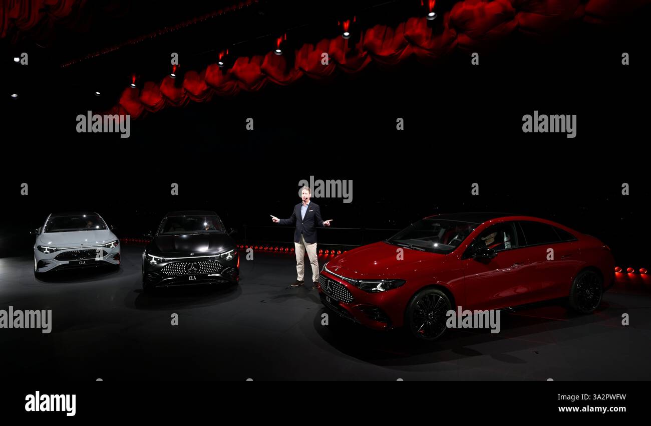 Rom, Italy. 13th Mar, 2025. The new Mercedes-Benz CLA is presented at ...