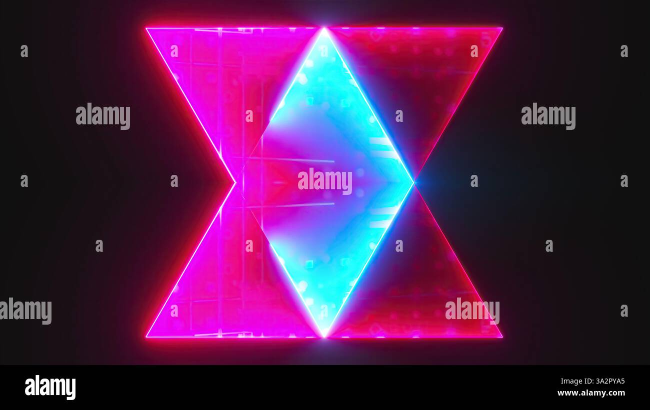 Abstract neon triangle shape. Computer generated 3d render Stock Photo ...
