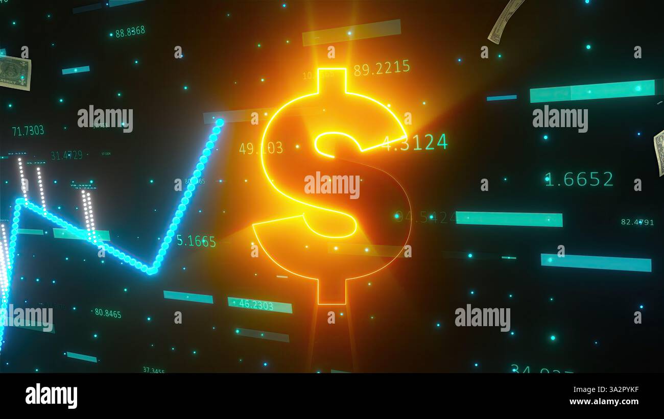 Animation financial data chart fluctuating hires stock photography and