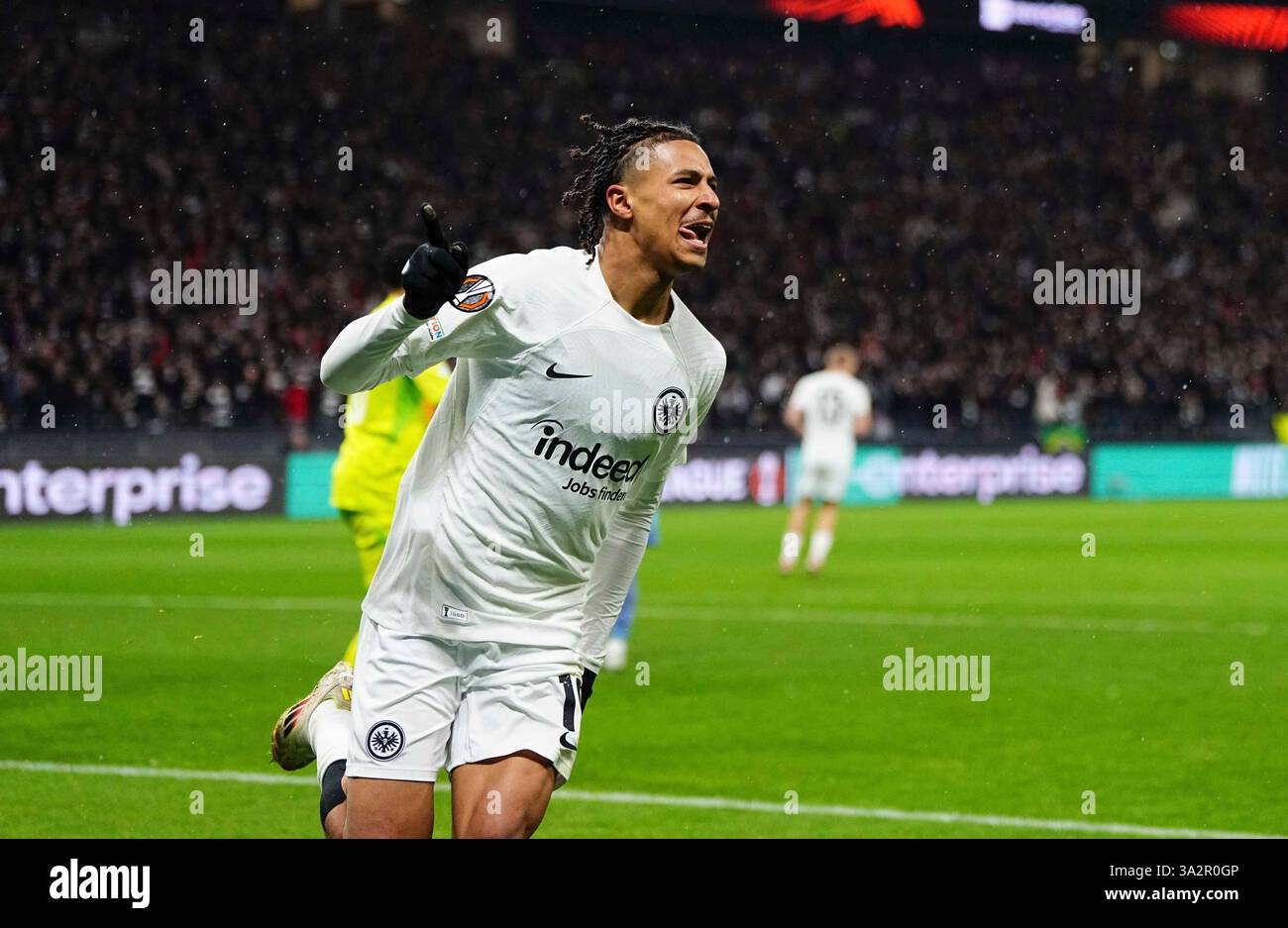 March 13 2025: Jean-MattÃ©o Bahoya of Eintracht Frankfurt scores and ...