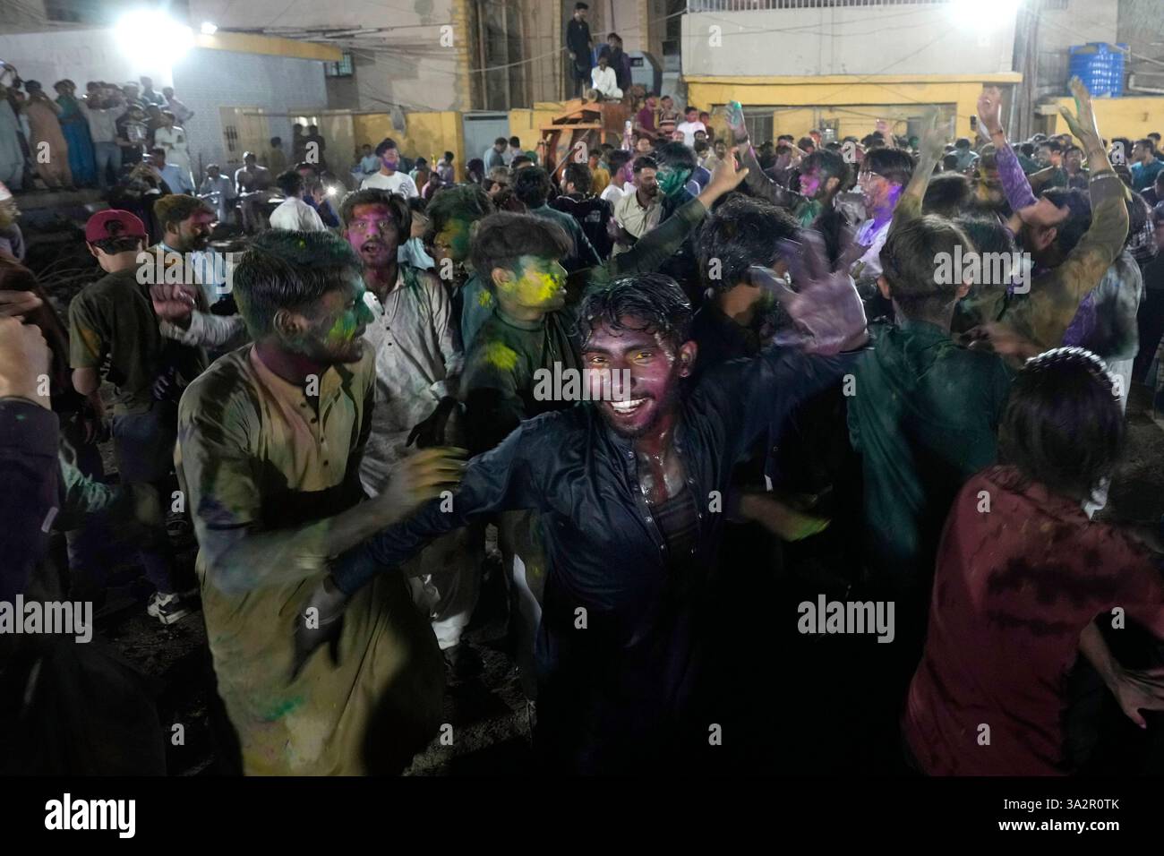 Members of the Pakistani Hindu community celebrate the Holi Festival in Karachi, Pakistan