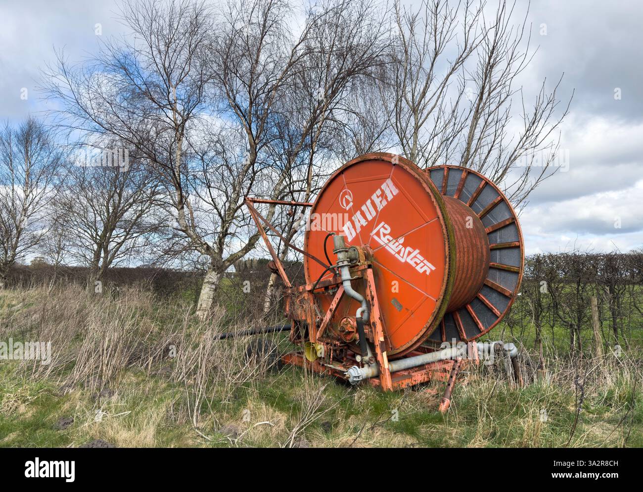 Farm machinery on a farm in Lancashire UK - Smartphone Captured Stock Image