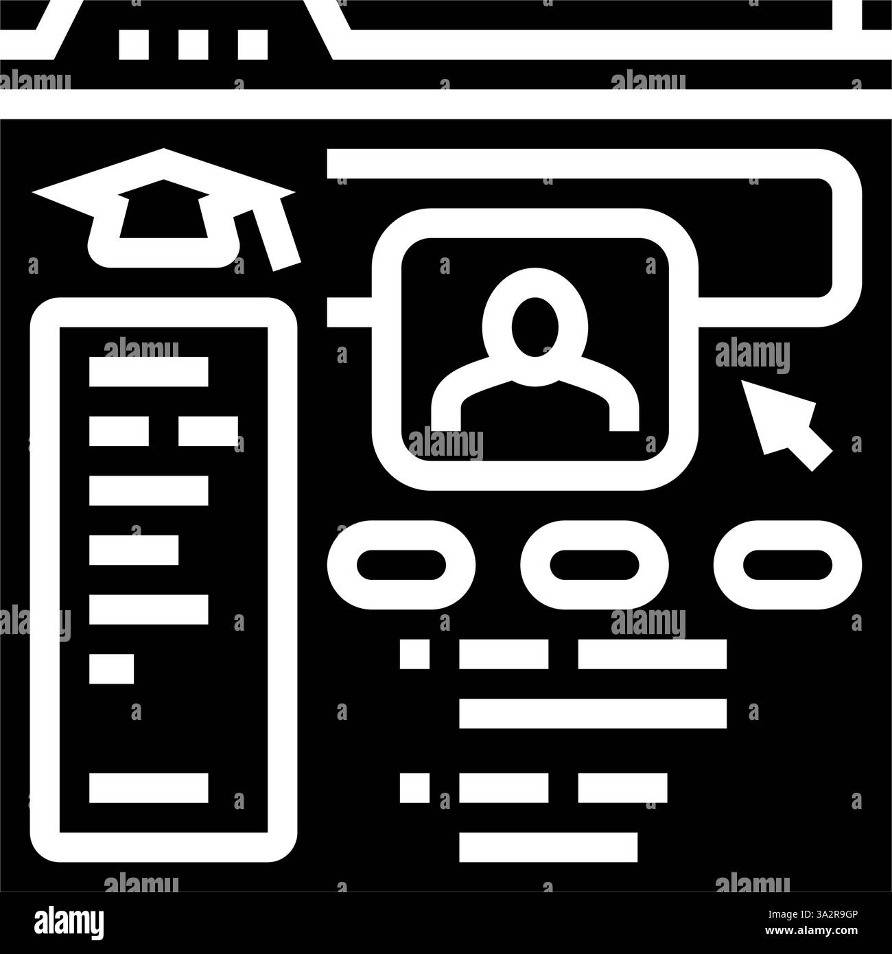 student dashboard education platform glyph icon vector illustration ...
