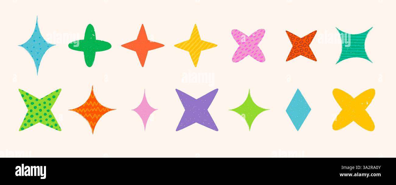 abstract stars with simple patterns and texture Stock Vector Image ...