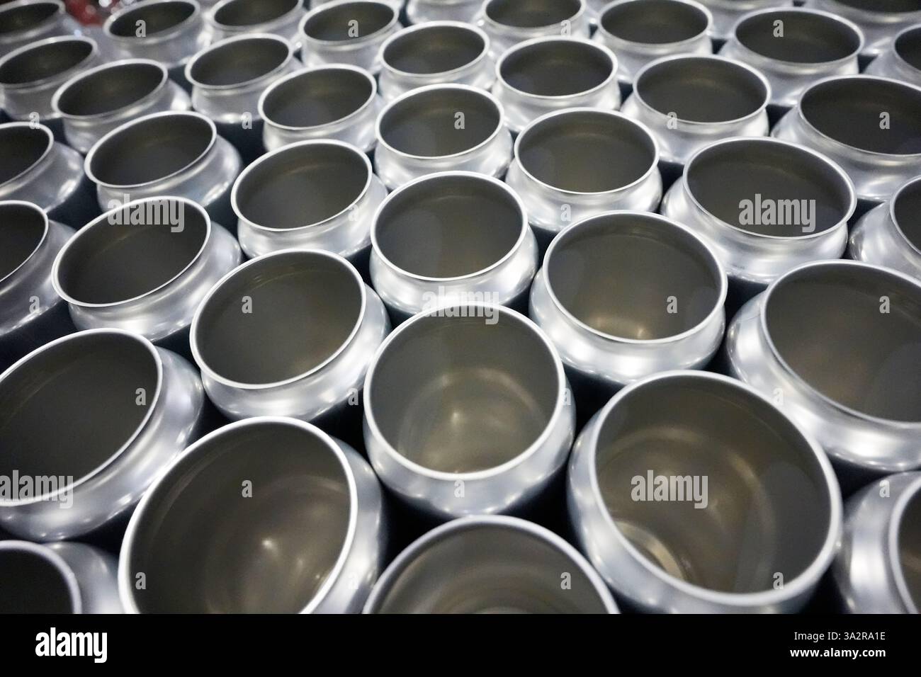 Empty aluminum cans for beer sit at the old Irving Brewing Co. in ...