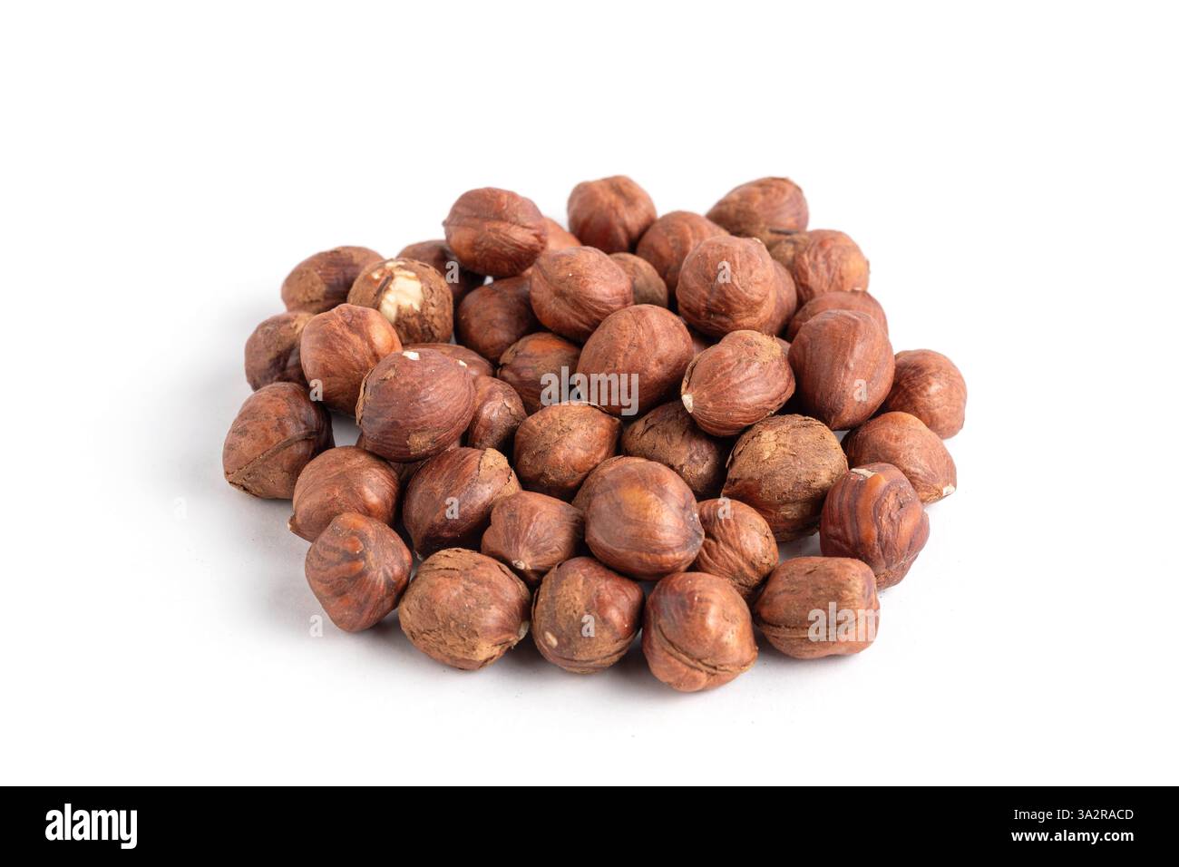 Hazelnuts isolated on white background Stock Photo