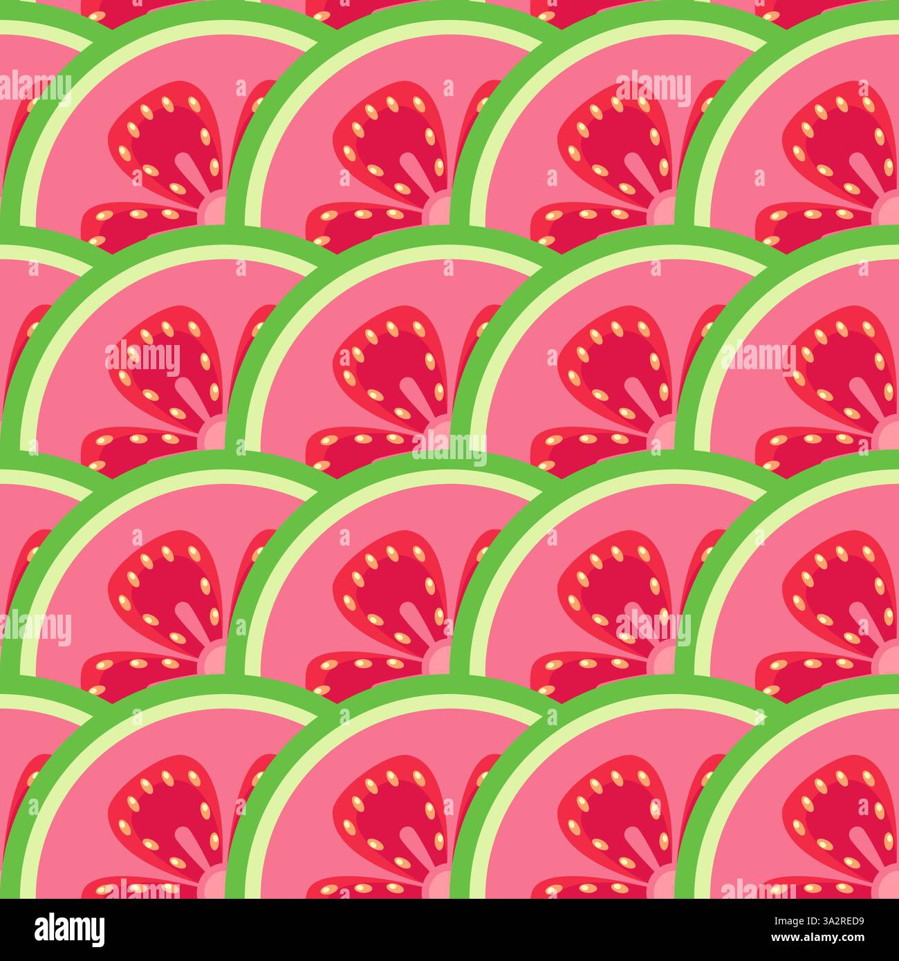 Guava slices seamless botanical pattern vector illustration Stock Vector