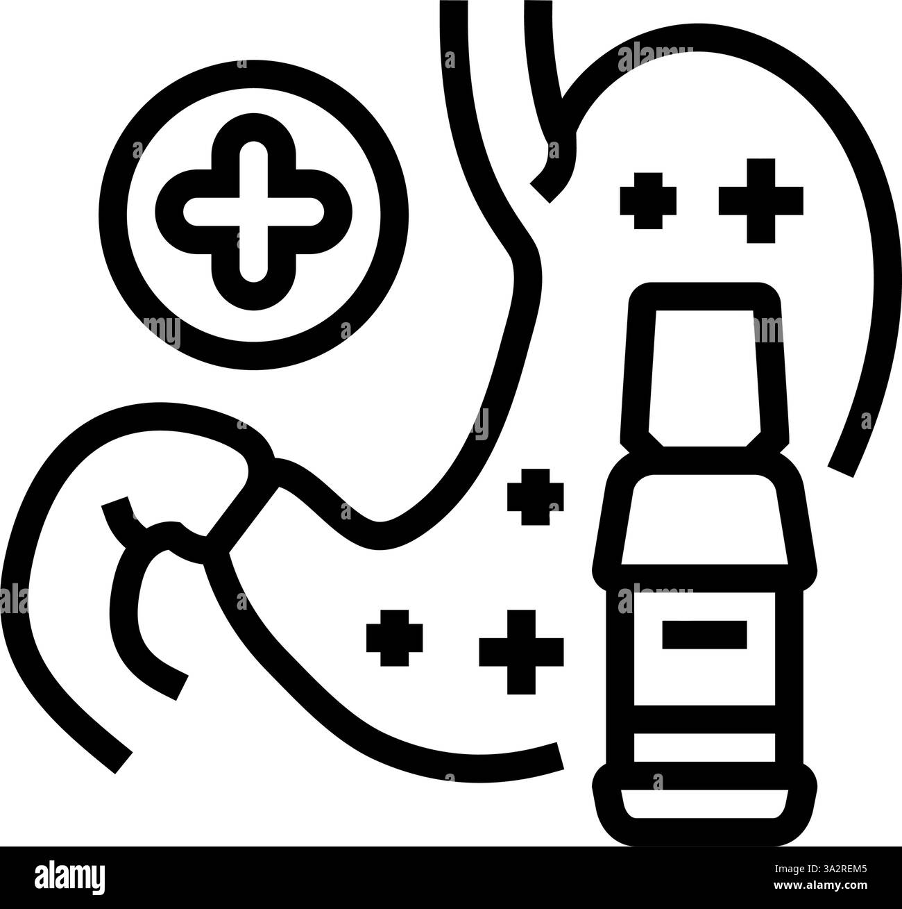 antibiotic antidiarrheal medication line icon vector illustration Stock ...