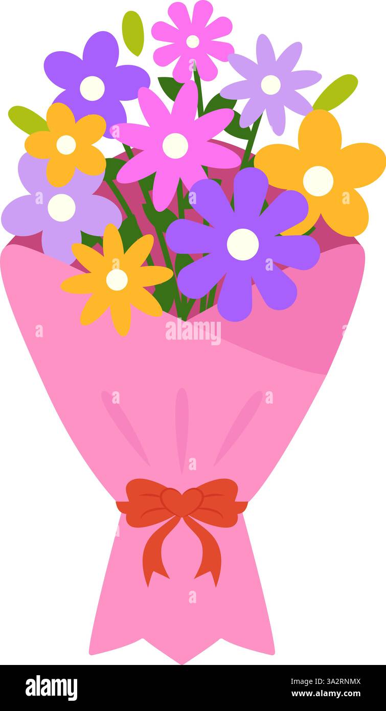 Bouquet Flower Script Cartoon Colored Clipart Stock Vector Image & Art ...