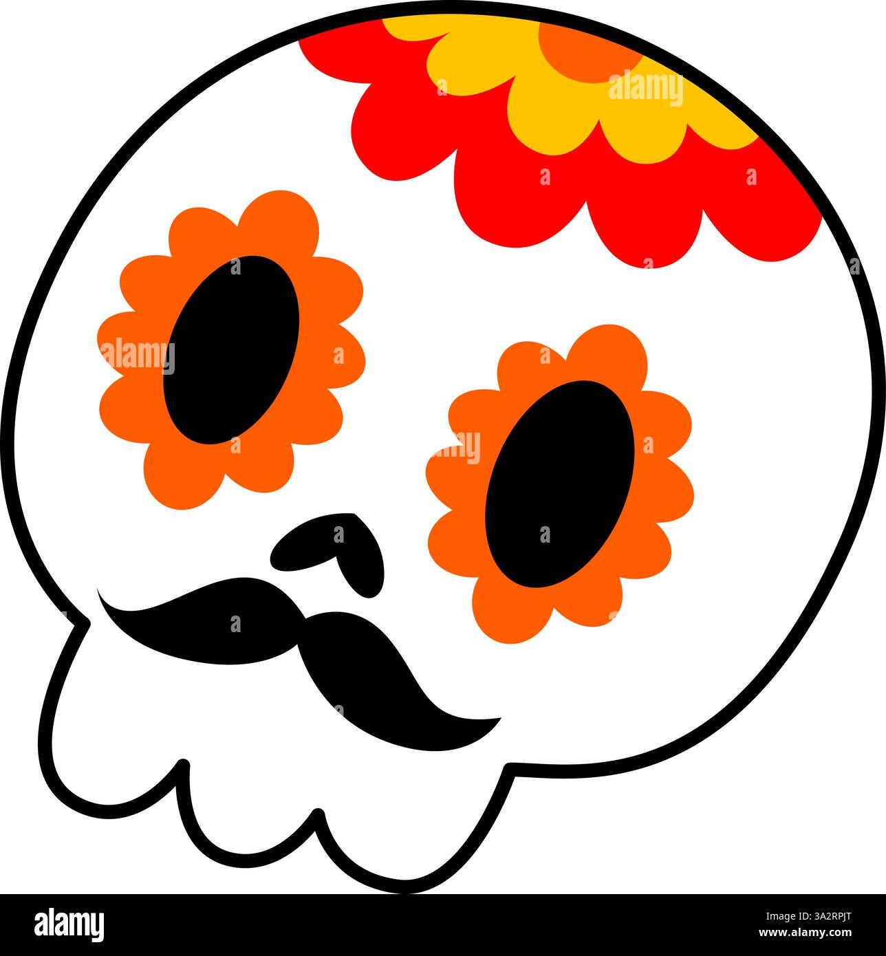 Sugar Skull Vector Cartoon Colored Clipart Stock Vector Image Art Alamy
