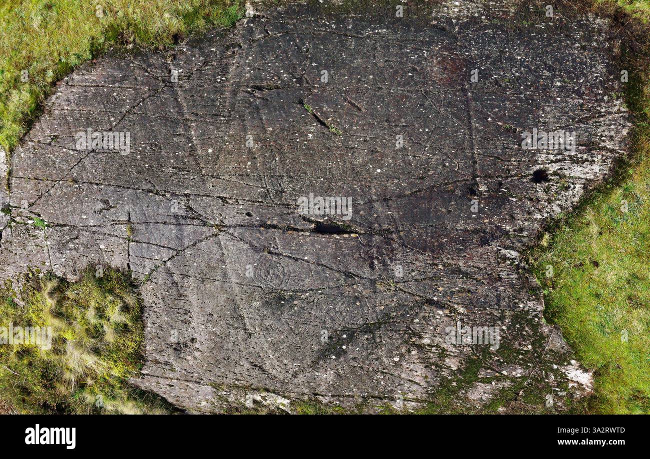 Refinement Marks On Rocks Cup and ring mark marks prehistoric Neolithic rock art on natural rock ...