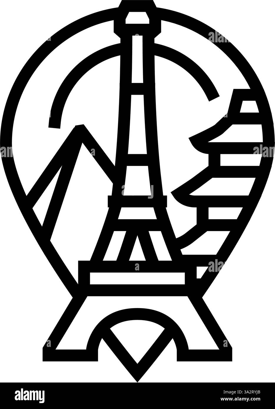 landmark geographical discoveries line icon vector illustration Stock ...