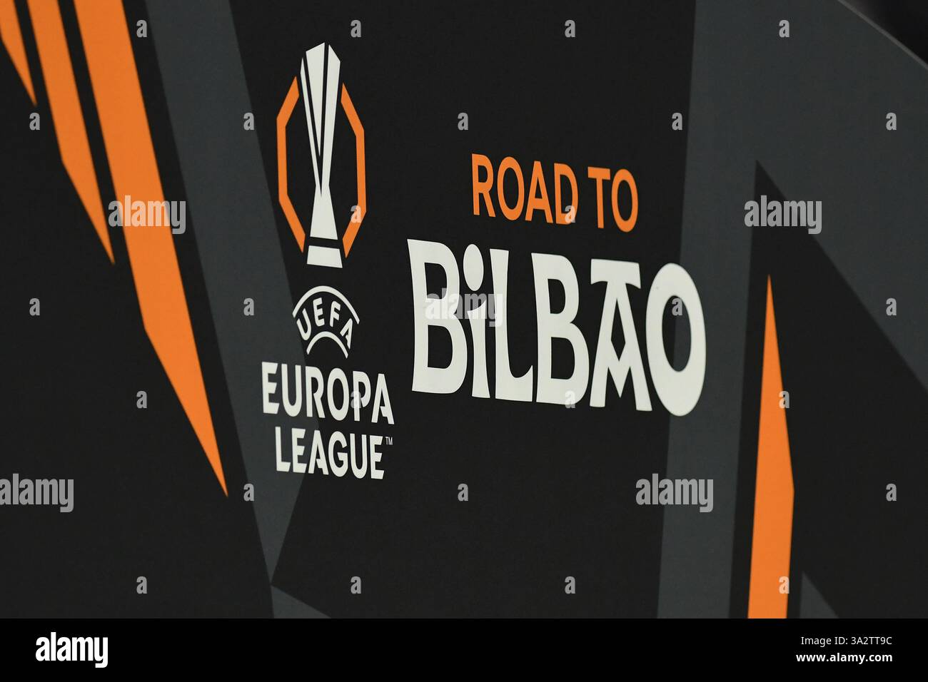 Logo Uefa Europa League Road to Bilbao during the Europa League Round of 16 2nd leg between